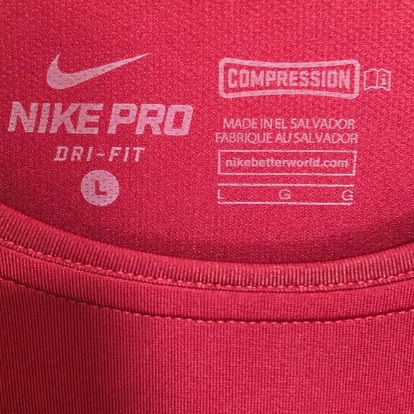 Nike Pro Dri Fit Red Compression Shirt - Picture 2 of 3